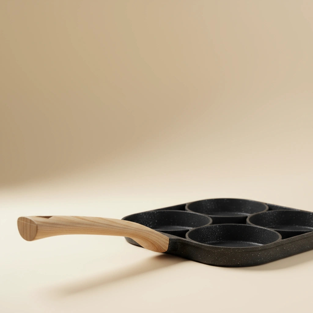 Poêle Mini Pancake : vue de profil des bords et du manche.